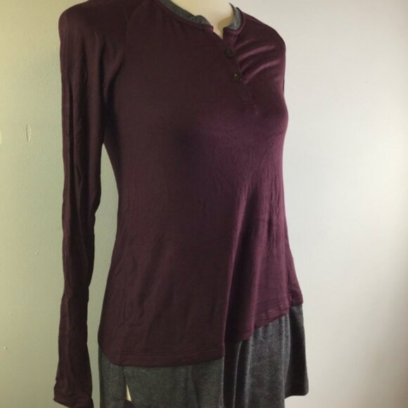 New LOGO by Lori Goldstein Henley Knit Top with Shirttail Hem | Size XXS - Picture 3 of 13